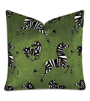 Tenenbaum Zebra Decorative Pillow, “Sage”
