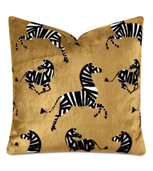 Tenenbaum Zebra Decorative Pillow, “Honey”